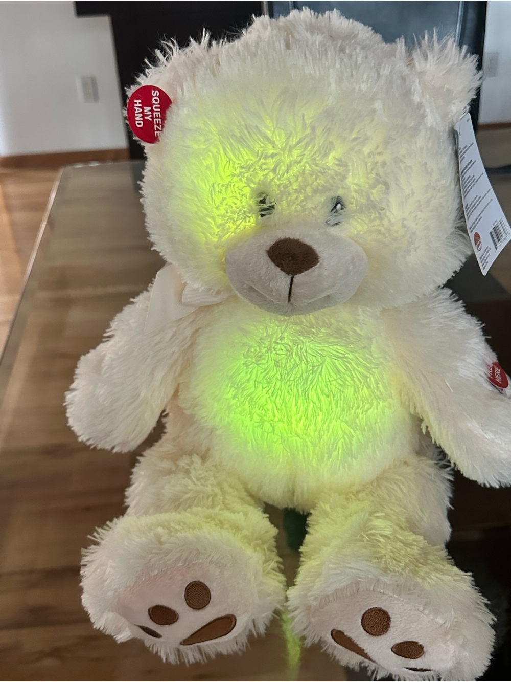 Musical Light-Up White Teddy Bear Plush Toy New with Tag